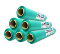 Film Verde para Embalar, Plástico Cubretodo, Film color Verde para Embalaje de Cajas de Mudanzas, Proteger Muebles y Envíos, Medidas 50 cm x 200 m estirables · m-office (Verde, 6 uds)