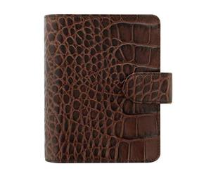 Filofax 26014 Organizador Croc Pocket Classic, color castaño