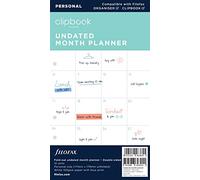 Filofax 344000 Agenda, clip portatil Personal Calendario 1 semana en 2 páginas undatiert