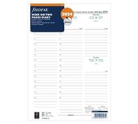 Filofax Agenda 2024 de 2024, tamaño A4, semana en dos páginas, 5 idiomas, color blanco