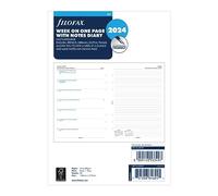 Filofax Agenda 2024 de tamaño A5, semana en una página con notas, color blanco
