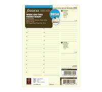 Filofax Agenda 2024 tamaño A5, semana en dos páginas, formato de columna, 5 idiomas, algodón crema