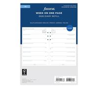 Filofax Agenda 2026 26-68517 de tamaño A5, semana por página, 4 idiomas