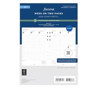 Filofax Agenda 2026 26-68521R con formato de columna, tamaño A5, semana en dos páginas, papel reciclado inglés