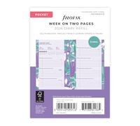 Filofax Agenda 2026 de bolsillo ilustrada con diseño floral semanal en 2 páginas, paquete 26-6321