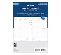 Filofax Agenda 2027 de 27-68514, semana en dos páginas, 5 citas de idiomas, tamaño A5