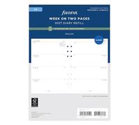 Filofax Agenda 2027, tamaño A5, semana en dos páginas, papel reciclado inglés, 27-68522R