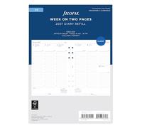 Filofax Agenda 27-68521 de tamaño A5 con formato de columna en dos páginas en inglés 2027