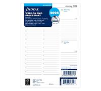 Filofax Agenda A5 semanal en dos páginas, formato de columna, inglés, 2024, color blanco