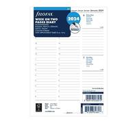 Filofax Agenda de 2024, tamaño A5, semana en dos páginas, 5 idiomas, color blanco