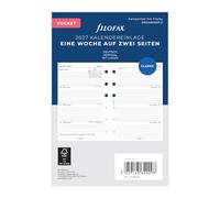 Filofax Agenda de bolsillo para 1 semana en 2 páginas verticales en alemán 2027