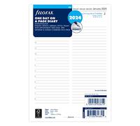 Filofax Agenda de citas A5 día por página en 5 idiomas, 2024, color blanco