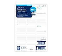 Filofax Agenda en inglés multiusos para 2023, tamaño A5, semana, 2 páginas, color blanco