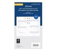Filofax Agenda personal 1 mes en 2 páginas con pestañas en alemán 2027