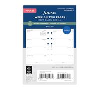 Filofax Agenda semanal de bolsillo en dos páginas de papel reciclado inglés 2027 27-68221R