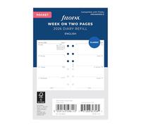 Filofax Agenda semanal 26-68221, de bolsillo, dos páginas por semana en inglés 2026