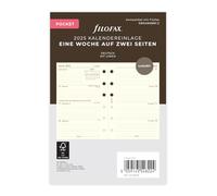 Filofax Bolsillo para 1 semana en 2 páginas, algodón cr.(alemán)2025