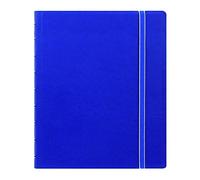 Filofax Cuaderno recargable clásico, 23,5 x 18,4 cm, color azul, elegante cubierta de piel con páginas móviles, cierre elástico, índice, bolsillo y marcador de página (B115903U)