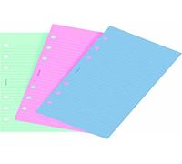 Filofax Personal - Recambio para agenda de anillas, hojas rayadas para notas, color verde, rosa y azul
