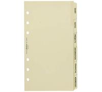 Filofax Personal - Set de 6 clasificadores para agenda de anillas (agenda, notas, proyectos, información, información financiera, direcciones), color crema (en inglés)