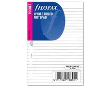 Filofax Pocket - Recambio para agenda de anillas, hojas rayadas para notas, color blanco