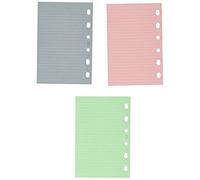 Filofax Pocket - Recambio para agenda de anillas, hojas rayadas para notas, color verde, rosa y azul