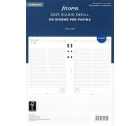 Filofax Recambio color blanco agenda anillas A5-Master 2027, planificador diario 148 x 210 mm. AMSF20B