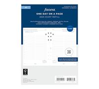 Filofax Recambio de agenda para calendario, tamaño A5, día en una página con citas, papel blanco, multilingüe: cinco idiomas, 2025 (C68515-25)