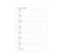 Filofax Recambio para planificador de comidas A5 recargable