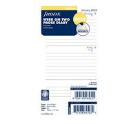 Filofax Recarga, Tamaño Personal/Compacto, Semana a Vista, Libro Blanco, Rayado, Inglés, 2023 (C68418-23)
