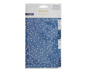Filofax Separadores personales de Indigo, 6 separadores de plástico duraderos, coloridos, tamaño A5, 104 x 171 mm, compatibles con organizadores personales Filofax