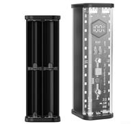 Filteilect Funda de banco de energía de 22,5 W para 8 baterías planas 21700 | Caja de carga transparente con pantalla LED, salida USB dual PD20W, kit de carga rápida