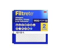 Filtrete Filtro de aire de 12 x 12 x 1, MPR 1900, MERV 13, filtros de aire plisados de 1 pulgada para una vida saludable para alérgenos de 3 meses, 2 filtros