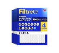 Filtrete Filtro de aire para caldera de aire acondicionado, MERV 13, MPR 1900, filtro prémium para alérgenos, bacterias y virus, filtro de limpieza electrostático plisado de 3 meses de 1 pulgada,
