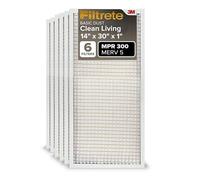 Filtrete Filtro de aire para horno de CA de 14 x 30 x 1 pulgadas, MERV 5, MPR 300, captura partículas no deseadas, filtro electrostático plisado de 3 meses de limpieza de aire de 1 pulgada, paquete de