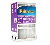 Filtrete Filtro de aire SlimFit de 20 x 25 x 4 pulgadas, MPR 1550 DP, plisado profundo ultra alérgeno para una vida saludable, paquete de 2 (dimensiones exactas 19.5 x 24.5 x 3.75 pulgadas)