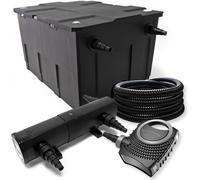 Filtro biológico para estanque, capacidad de 60.000 litros, purificador UVC de 36W, bomba de 80W, manguera