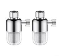 Filtro de agua de ducha con malla de acero inoxidable 40, aleación de zinc y carcasa de PC, inhibidor de cal transparente para grifo de baño, lavadora, calentador de agua, conexión de 1/2 pulgada