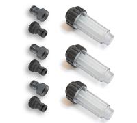 Filtro de agua MI:KA:FI | para limpiadores a presión, bombas de jardín, sistemas de riego, vehículos recreativos | conexión de ¾ de pulgada | compatible con Kärcher 4.730-059.0 (3 filtros, incluye ada