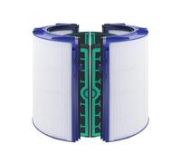 Filtro De Vidrio Combinado De Doble Nivel Sellado Sustituto, Compatible Con El Ventilador Purificador De Aire Fresco Puro Dyson HP04 TP04 DP04 TP05 DP05, 360 Grados(White)