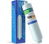 Filtro para manguera de jardín con tecnología de carbón activado y KDF, que reduce sedimentos, cloro y metales, ideal para uso en jardines