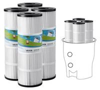Filtros para piscina VEVOR, paquete de 4 unidades, filtro de agua de 7,4 m², filtros de repuesto, compatibles con Pentair CCP320 y Pleatco PCC80-PAK4. Filtros seguros para niños y mascotas, fáciles de