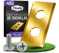 Filzada® 45x Cuchillas de repuesto de titanio adecuadas para todos los robots cortacésped Worx Landroid - Cuchillas también adecuadas para los robots cortacésped LandXcape, Zoef Robot y Einhell.