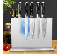 Fimaten Bloque magnético para cuchillos sin cuchillo, bloque magnético para cuchillos de acero inoxidable, soporte magnético de doble cara, bloque universal para cuchillos de cocina, 30 x 21,5 cm