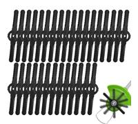 FIMWOLZ 40 piezas cuchillas de repuesto de plástico para cortacésped y recortadora (15cm) (Negro)