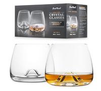 Final Touch 100% Lead-Free Crystal Whisky Glasses Vasos de whisky Vasos de whisky de cristal fabricados con DuraSHIELD Titanium reforzado para una mayor durabilidad, alto 9 cm, 300 ml - Paquete de 2