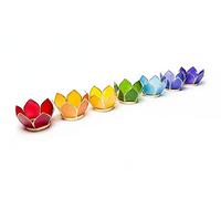 Find Something Different Lotus té Titular de la luz, Cristal, Oro, pequeña, Juego de 7