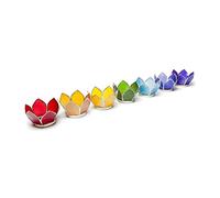 Find Something Different Lotus té Titular de la luz, Cristal, Plata, pequeña, Juego de 7