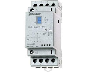 Finder serie 22 - Contactor modular 2n 2nc agsno2 selector +indicador +led