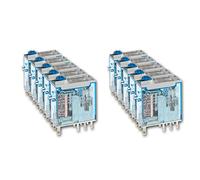Finder serie 46 - Minirele 2 contacto 8a 12vdc pulsador +indicador